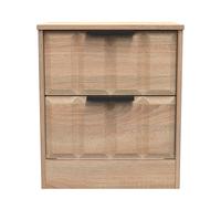 Ready Assembled 2 U Seattle 2 Drawer Bedside (Ready Assembled) in Light Oak | Size: Small Ready Assembled 2 U Light Oak Small