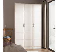Welcome Furniture Ltd New York Tall Triple Mirror Wardrobe in Kashmir Matt - Ready Assembled, Cream