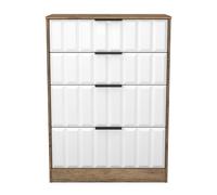 Ready Assembled 2 U Seattle 4 Drawer Deep Chest (Ready Assembled) in Dark Brown | Size: Medium Ready Assembled 2 U Dark Brown Medium