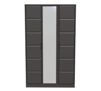 Ready Assembled 2 U Seattle Tall Triple Mirror Wardrobe (Ready Assembled) in Dark Grey Ready Assembled 2 U Dark Grey