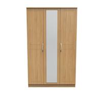 Ready Assembled 2 U Stafford Triple Mirror Wardrobe (Ready Assembled) in Light Oak Ready Assembled 2 U Light Oak