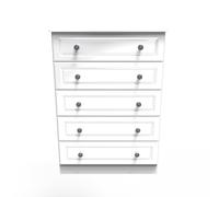 Ready Assembled 2 U Stirling 5 Drawer Chest (Ready Assembled) in White Ready Assembled 2 U White