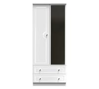 Ready Assembled 2 U Stratford 2 Door 2 Drawer Mirrored Wardrobe (Ready Assembled) in White Ready Assembled 2 U White