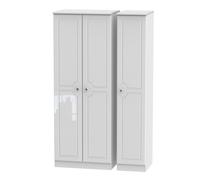 Ready Assembled 2 U Stratford Tall Triple Double Hanging Wardrobe (Ready Assembled) in White Ready Assembled 2 U White