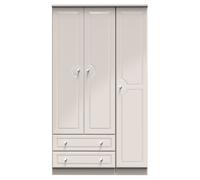 Ready Assembled 2 U Stratford Triple Wardrobe with 2 Drawers (Ready Assembled) in Taupe Ready Assembled 2 U Taupe