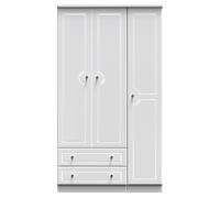 Ready Assembled 2 U Stratford Triple Wardrobe with 2 Drawers (Ready Assembled) in White Ready Assembled 2 U White