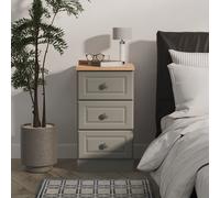 Ready Assembled 2 U Surrey 3 Drawer Bedside Cabinet (Ready Assembled) in Grey | Size: Small Ready Assembled 2 U Grey Small