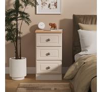 Ready Assembled 2 U Surrey 3 Drawer Bedside Cabinet (Ready Assembled) in Taupe | Size: Small Ready Assembled 2 U Taupe Small