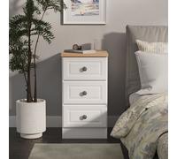 Ready Assembled 2 U Surrey 3 Drawer Bedside Cabinet (Ready Assembled) in White | Size: Small Ready Assembled 2 U White Small