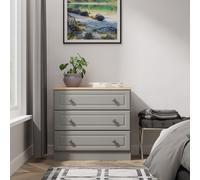 Ready Assembled 2 U Surrey 3 Drawer Chest (Ready Assembled) in Grey | Size: Medium Ready Assembled 2 U Grey Medium