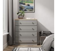 Ready Assembled 2 U Surrey 4 Drawer Chest (Ready Assembled) in Grey | Size: Medium Ready Assembled 2 U Grey Medium