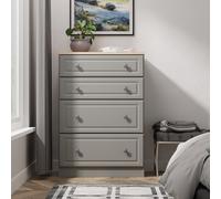 Ready Assembled 2 U Surrey 4 Drawer Deep Chest (Ready Assembled) in Grey | Size: Medium Ready Assembled 2 U Grey Medium