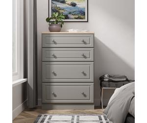 Ready Assembled 2 U Surrey 4 Drawer Deep Chest (Ready Assembled) in Grey | Size: Medium Ready Assembled 2 U Grey Medium
