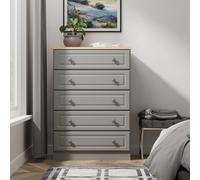 Ready Assembled 2 U Surrey 5 Drawer Chest (Ready Assembled) in Grey | Size: Large Ready Assembled 2 U Grey Large