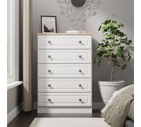 Ready Assembled 2 U Surrey 5 Drawer Chest (Ready Assembled) in White | Size: Large Ready Assembled 2 U White Large
