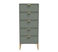 Ready Assembled 2 U Tamworth 5 Drawer Tall Bedside (Ready Assembled) in Pale Green Ready Assembled 2 U Pale Green