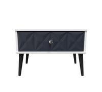 Welcome Furniture Ready Assembled Pixel 1 Drawer Wide Side Table In Indigo Matt & White, Blue