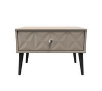 Welcome Furniture Ready Assembled Pixel 1 Drawer Wide Side Table In Mushroom, Brown