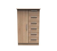 Ready Assembled 2 U Trent 1 Door 5 Drawer Childrens Wardrobe (Ready Assembled) in Light Oak Ready Assembled 2 U Light Oak