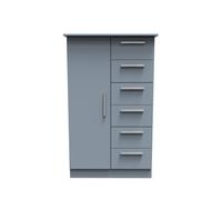 Ready Assembled 2 U Trent 1 Door 5 Drawer Kids Robe (Ready Assembled) in Light Blue Ready Assembled 2 U Light Blue
