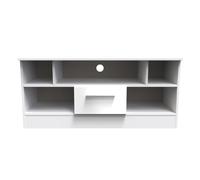 Trent 1 Drawer TV & Media Unit (Ready Assembled) Ready Assembled 2 U White One Size