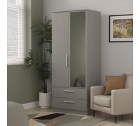 Ready Assembled 2 U Trent 2 Door 2 Drawer Mirrored Robe (Ready Assembled) in Dark Grey | Size: Large Ready Assembled 2 U Dark Grey Large