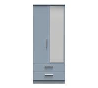 Trent 2 Door 2 Drawer Mirrored Robe In Denim (Ready Assembled)