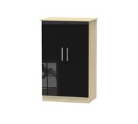 Ready Assembled 2 U Trent 2 Door Midi Wardrobe (Ready Assembled) in Black Ready Assembled 2 U Black