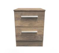 Ready Assembled 2 U Trent 2 Drawer Bedside (Ready Assembled) in Dark Brown Ready Assembled 2 U Dark Brown