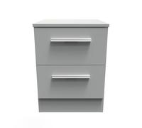 Ready Assembled 2 U Trent 2 Drawer Bedside (Ready Assembled) in Dark Grey | Size: Small Ready Assembled 2 U Dark Grey Small