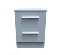 Ready Assembled 2 U Trent 2 Drawer Bedside (Ready Assembled) in Light Blue Ready Assembled 2 U Light Blue