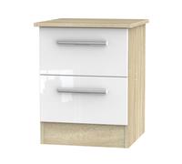 Ready Assembled 2 U Trent 2 Drawer Bedside (Ready Assembled) in White Ready Assembled 2 U White