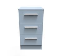 Ready Assembled 2 U Trent 3 Drawer Bedside Cab(Ready Assembled) in Light Blue Ready Assembled 2 U Light Blue