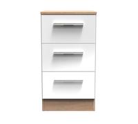 Ready Assembled 2 U Trent 3 Drawer Bedside Cab(Ready Assembled) in White Ready Assembled 2 U White