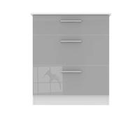 Ready Assembled 2 U Trent 3 Drawer Deep Chest (Ready Assembled) in Mid Grey Ready Assembled 2 U Mid Grey