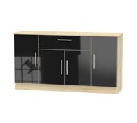 Ready Assembled 2 U Trent 4 Door 1 Drawer Wide Unit (Ready Assembled) in Black Ready Assembled 2 U Black