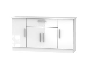 Ready Assembled 2 U Trent 4 Door 1 Drawer Wide Unit (Ready Assembled) in White Ready Assembled 2 U White