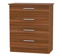 Ready Assembled 2 U Trent 4 Drawer Chest (Ready Assembled) in Walnut Ready Assembled 2 U Walnut