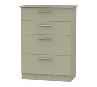 Trent 4 Drawer Deep Chest Of Drawers In Mushroom & Mushroom Matt (Ready Assembled)