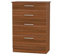 Ready Assembled 2 U Trent 4 Drawer Deep Chest (Ready Assembled) in Walnut Ready Assembled 2 U Walnut