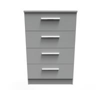 Ready Assembled 2 U Trent 4 Drawer Midi Chest (Ready Assembled) in Dark Grey | Size: Medium Ready Assembled 2 U Dark Grey Medium