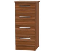 Ready Assembled 2 U Trent 4 Drawer Tall Bedside (Ready Assembled) in Walnut Ready Assembled 2 U Walnut