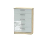 Ready Assembled 2 U Trent 5 Drawer Chest (Ready Assembled) in Grey Ready Assembled 2 U Grey