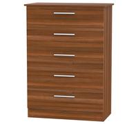 Ready Assembled 2 U Trent 5 Drawer Chest (Ready Assembled) in Walnut Ready Assembled 2 U Walnut