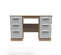 Ready Assembled 2 U Trent 6 Drawer Kneehole Desk (Ready Assembled) in Grey Ready Assembled 2 U Grey
