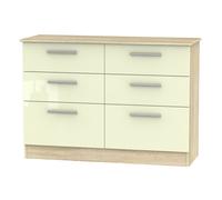 Ready Assembled 2 U Trent 6 Drawer Wide Chest (Ready Assembled) in Cream Ready Assembled 2 U Cream