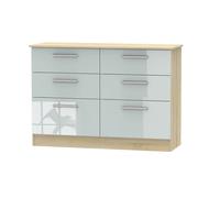 Ready Assembled 2 U Trent 6 Drawer Wide Chest (Ready Assembled) in Grey Ready Assembled 2 U Grey