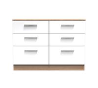 Ready Assembled 2 U Trent 6 Drawer Wide Chest (Ready Assembled) in White Ready Assembled 2 U White