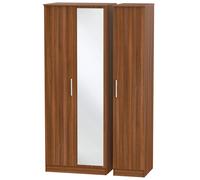 Ready Assembled 2 U Trent Tall Triple Mirror Wardrobe (Ready Assembled) in Walnut Ready Assembled 2 U Walnut