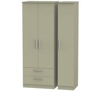 Ready Assembled 2 U Trent Triple Wardrobe with 2 Drawers (Ready Assembled) in Light Brown Ready Assembled 2 U Light Brown